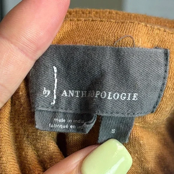 Anthropology Mustard /Brown Sleeveless Tank Top - Picture 5 of 6